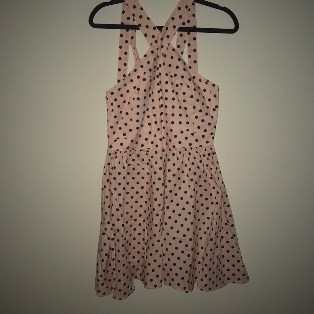 Baby Pink and black polka dot dress